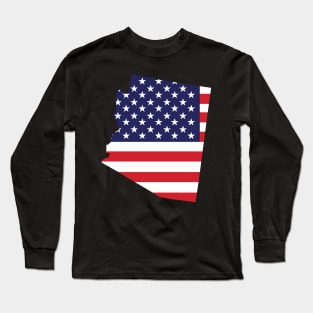 Arizona State Shape Flag Background Long Sleeve T-Shirt